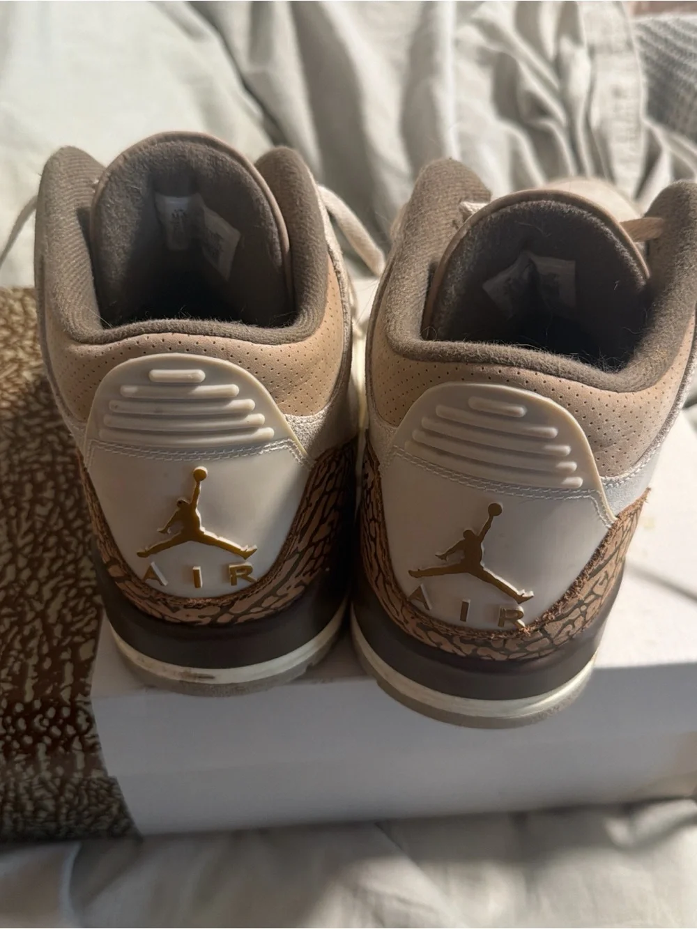 Jordan Men’s Suede Athletic Shoes in Cream, Brown and Gold
